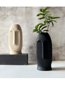 Ceramic Abstract Face Vase